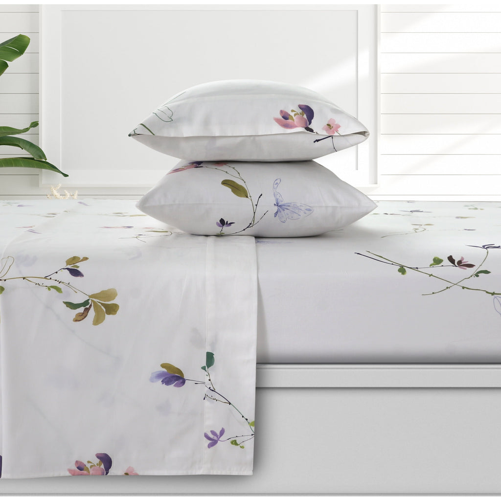 Parure de draps à poches profondes en satin de coton biologique Azores Home 300 fils