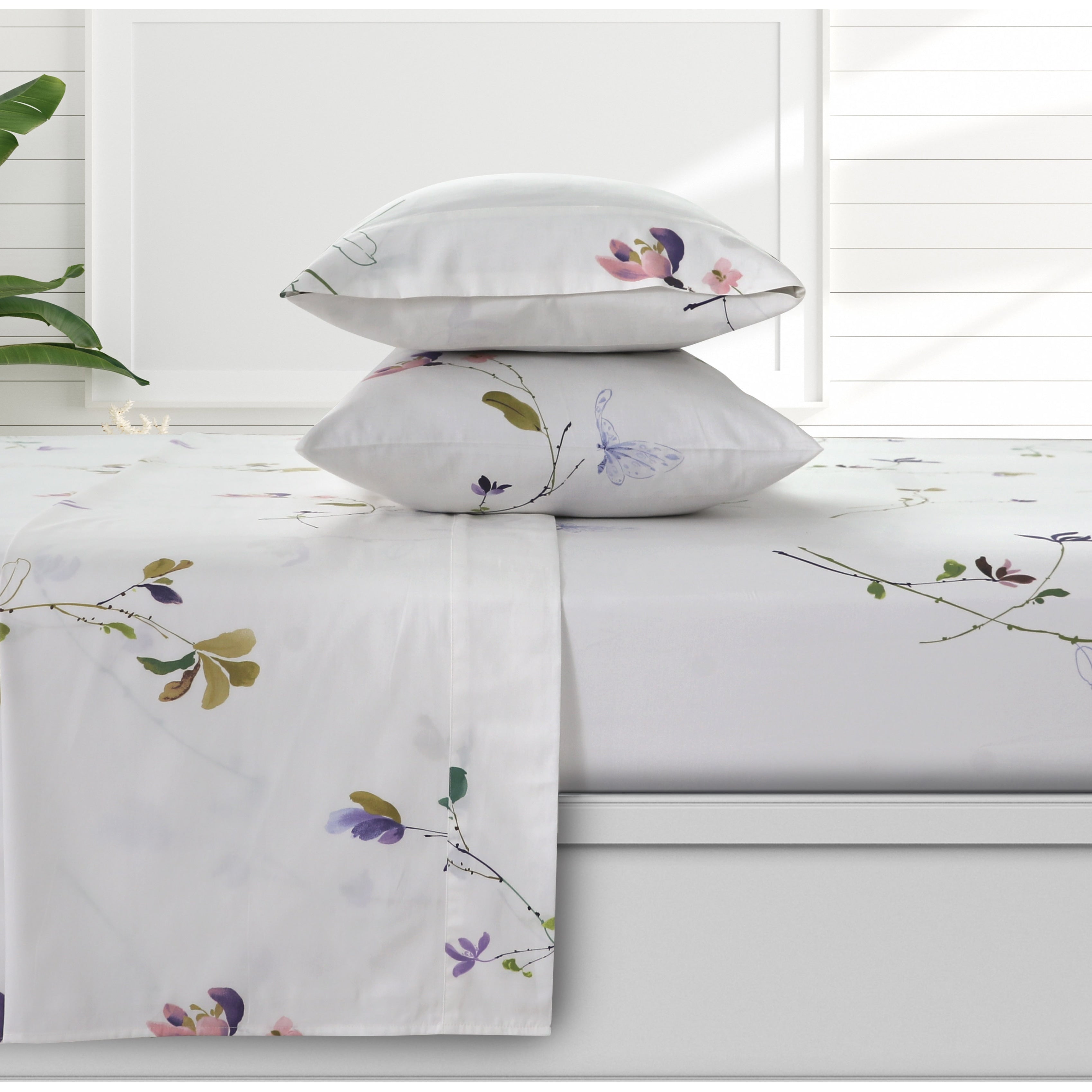 Parure de draps à poches profondes en satin de coton biologique Azores Home 300 fils