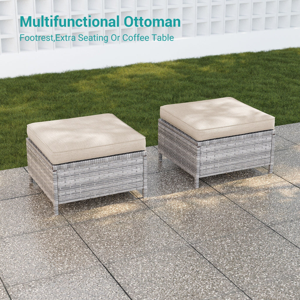 Ensemble de 5 canapés pivotants et à bascule pour patio BONOSUKI en rotin gris