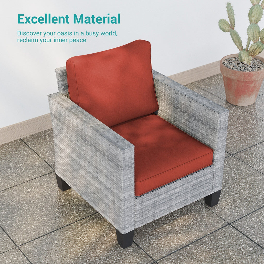 Ensemble de 5 canapés pivotants et à bascule pour patio BONOSUKI en rotin gris