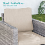 Ensemble de 5 canapés pivotants et à bascule pour patio BONOSUKI en rotin gris
