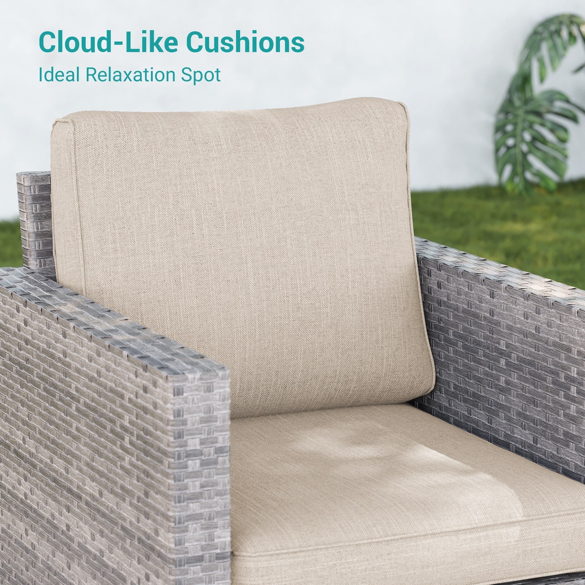 Ensemble de 5 canapés pivotants et à bascule pour patio BONOSUKI en rotin gris