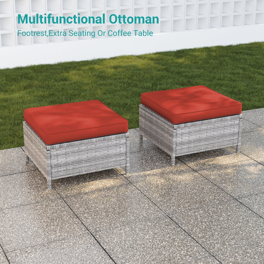 Ensemble de 5 canapés pivotants et à bascule pour patio BONOSUKI en rotin gris