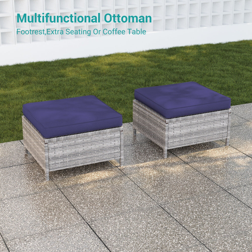 Ensemble de 5 canapés pivotants et à bascule pour patio BONOSUKI en rotin gris