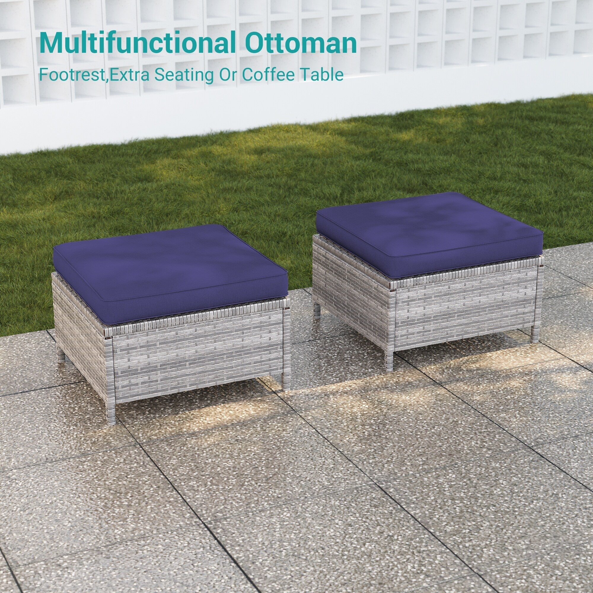 Ensemble de 5 canapés pivotants et à bascule pour patio BONOSUKI en rotin gris