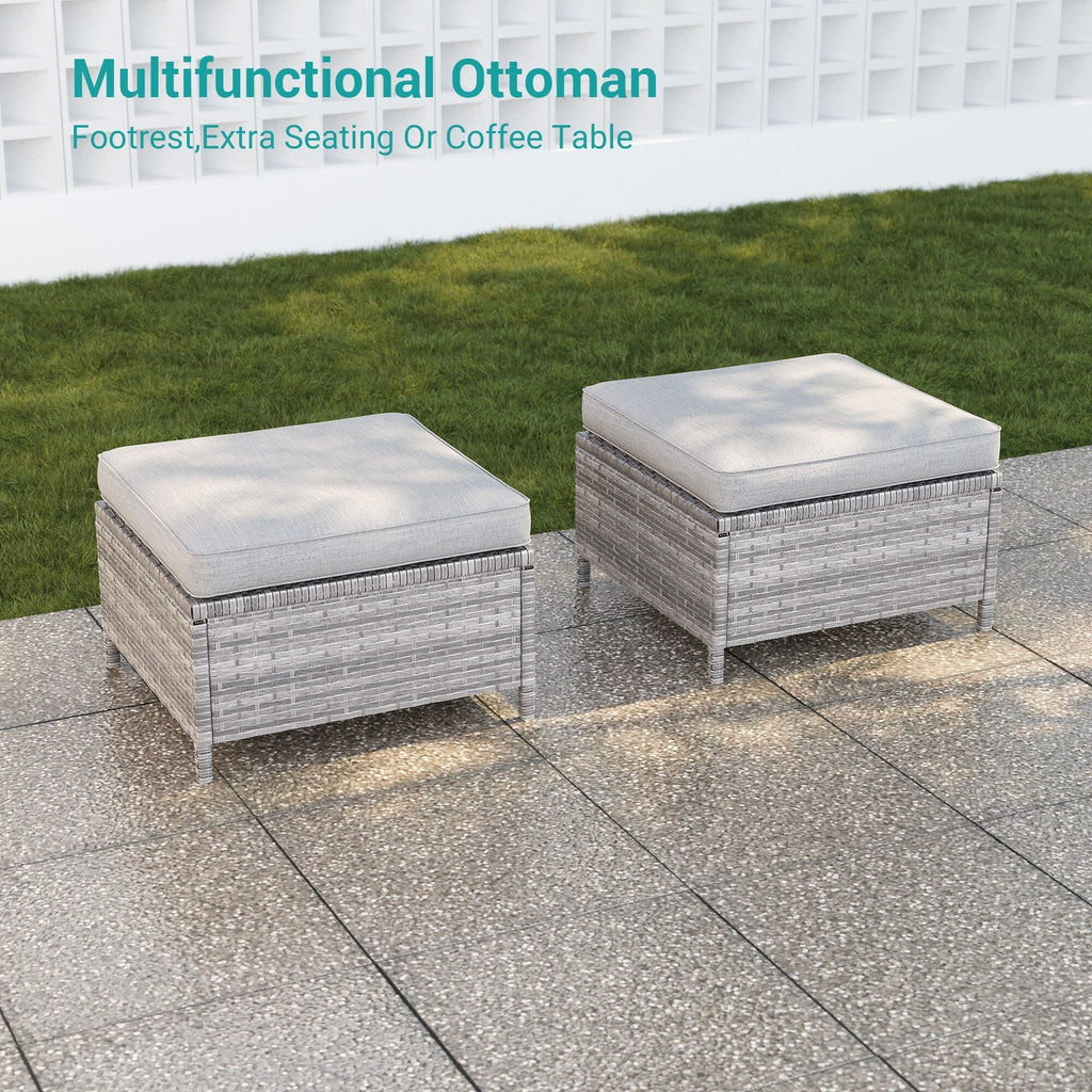 Ensemble de 5 canapés pivotants et à bascule pour patio BONOSUKI en rotin gris