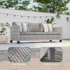 Ensemble de 5 canapés pivotants et à bascule pour patio BONOSUKI en rotin gris