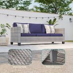 Ensemble de 5 canapés pivotants et à bascule pour patio BONOSUKI en rotin gris