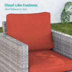 Ensemble de 5 canapés pivotants et à bascule pour patio BONOSUKI en rotin gris