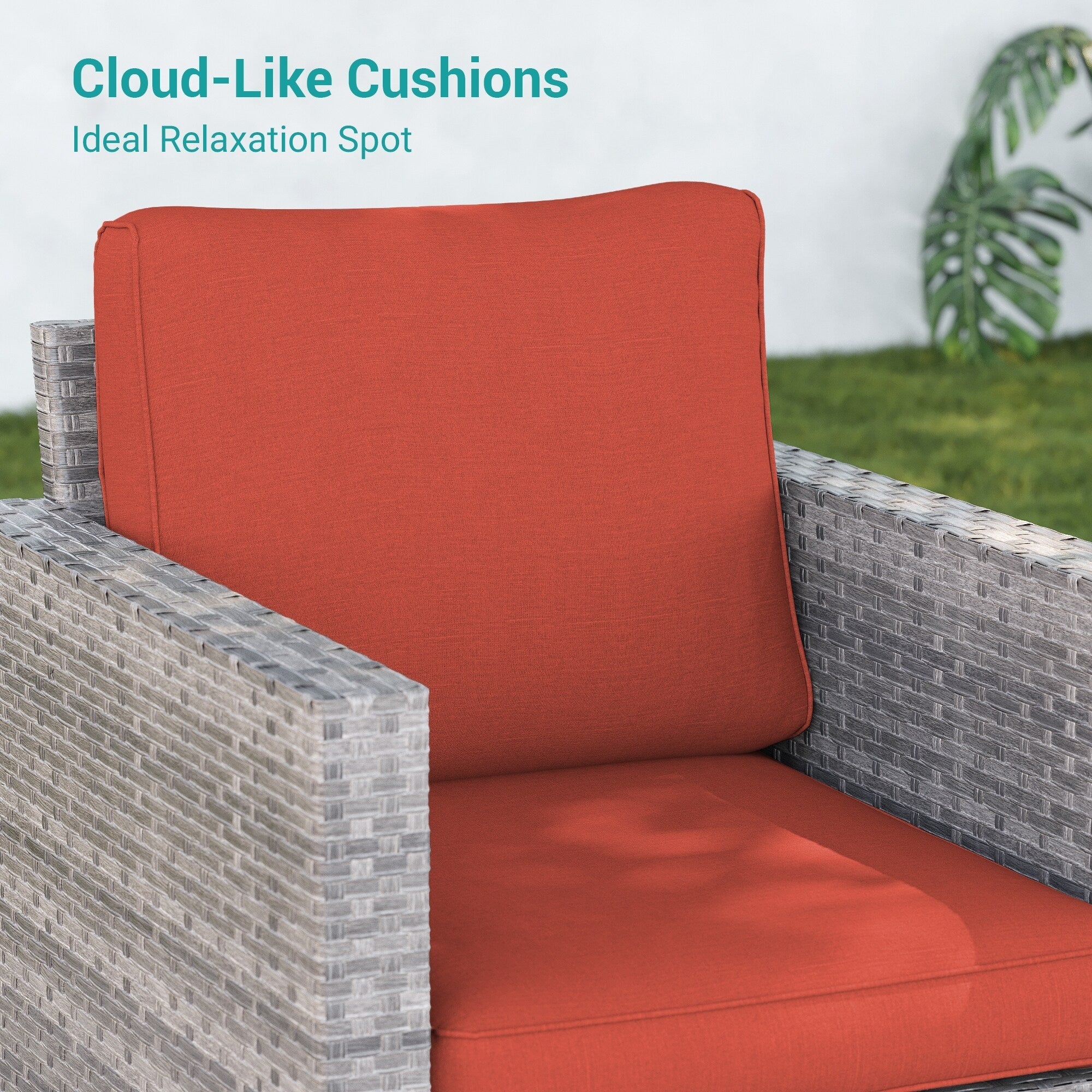 Ensemble de 5 canapés pivotants et à bascule pour patio BONOSUKI en rotin gris