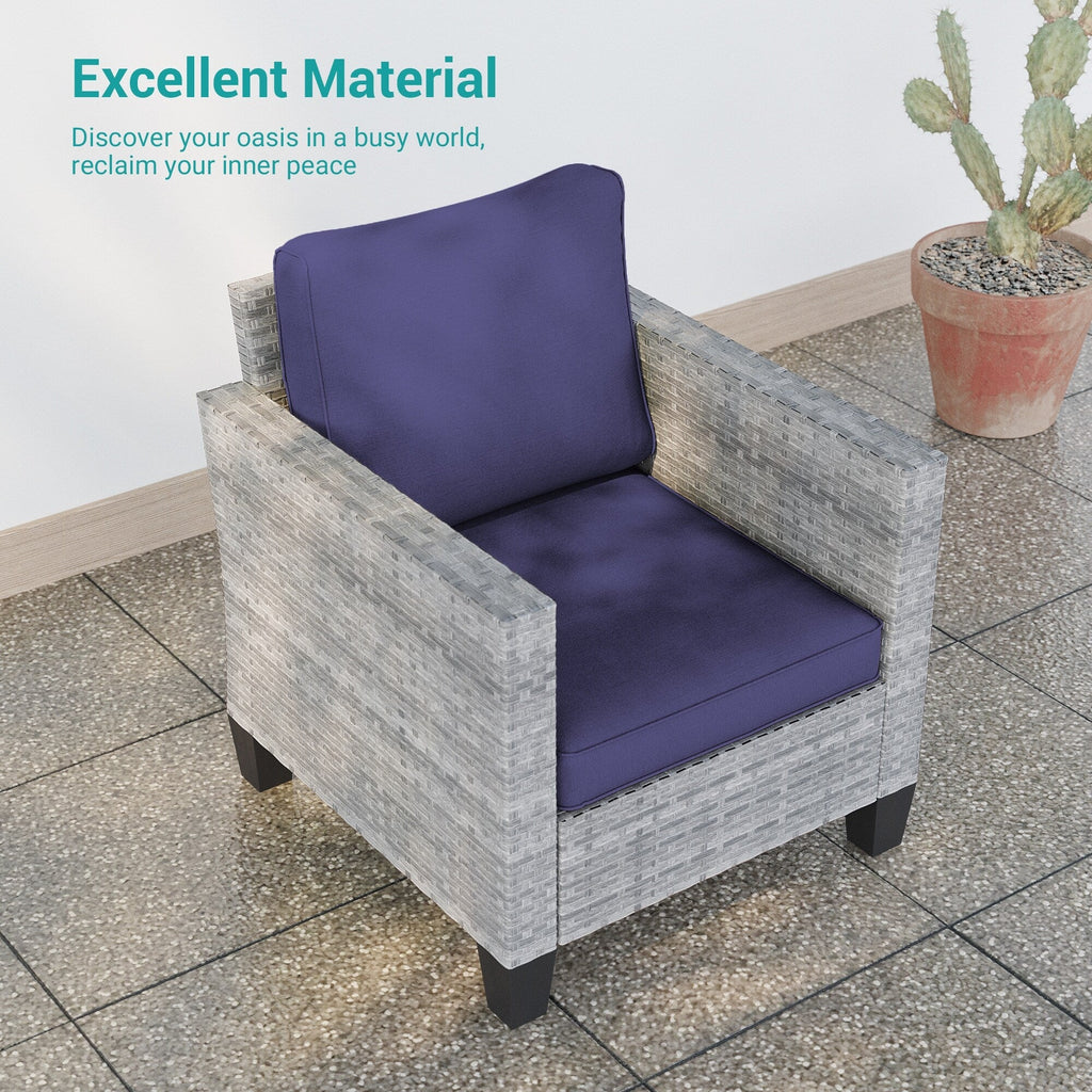 Ensemble de 5 canapés pivotants et à bascule pour patio BONOSUKI en rotin gris