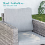 Ensemble de 5 canapés pivotants et à bascule pour patio BONOSUKI en rotin gris