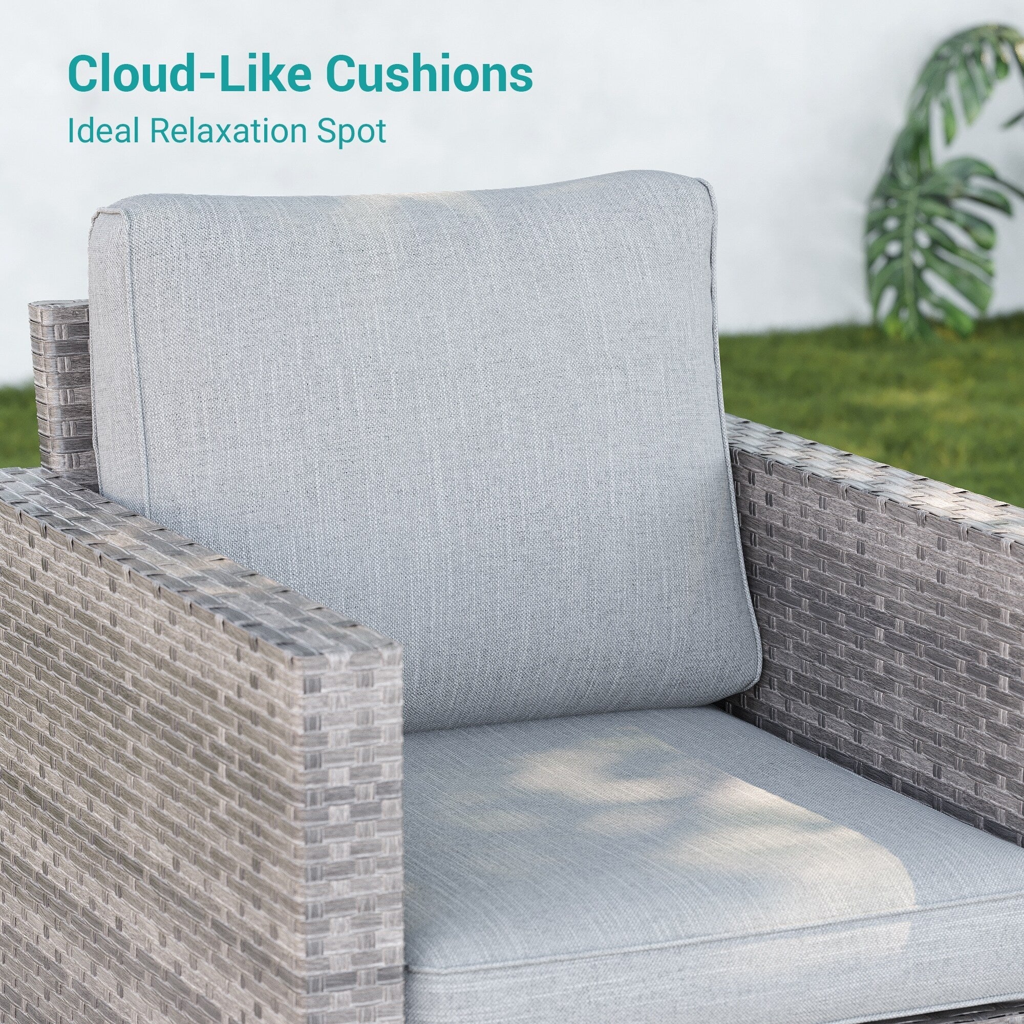 Ensemble de 5 canapés pivotants et à bascule pour patio BONOSUKI en rotin gris