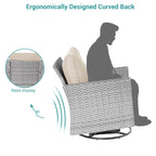 Ensemble de 6 canapés pivotants à bascule pour patio BONOSUKI en rotin gris avec table d'appoint