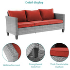 Ensemble de 6 canapés pivotants à bascule pour patio BONOSUKI en rotin gris avec table d'appoint