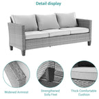 Ensemble de 6 canapés pivotants à bascule pour patio BONOSUKI en rotin gris avec table d'appoint