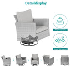 Ensemble de 6 canapés pivotants à bascule pour patio BONOSUKI en rotin gris avec table d'appoint