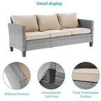 Ensemble de 6 canapés pivotants à bascule pour patio BONOSUKI en rotin gris avec table d'appoint