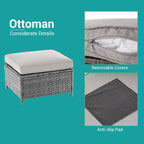 Ensemble de 6 canapés pivotants à bascule pour patio BONOSUKI en rotin gris avec table d'appoint