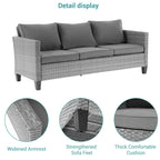 Ensemble de 6 canapés pivotants à bascule pour patio BONOSUKI en rotin gris avec table d'appoint