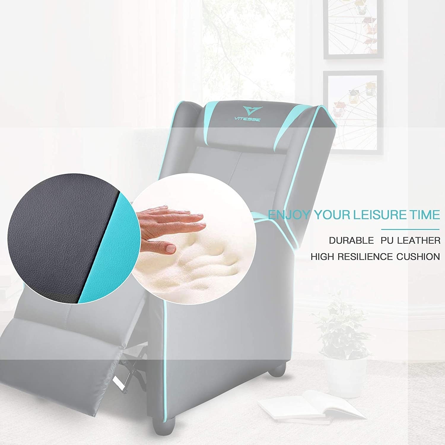 Fauteuil inclinable de jeu BOSSIN, style course, dossier haut, pour salon, cinéma