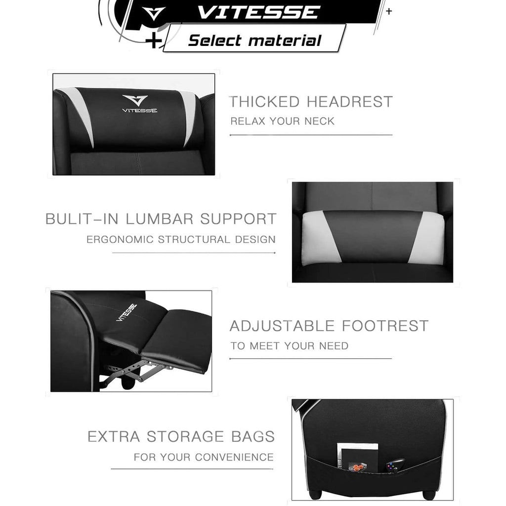 Fauteuil inclinable de jeu BOSSIN, style course, dossier haut, pour salon, cinéma