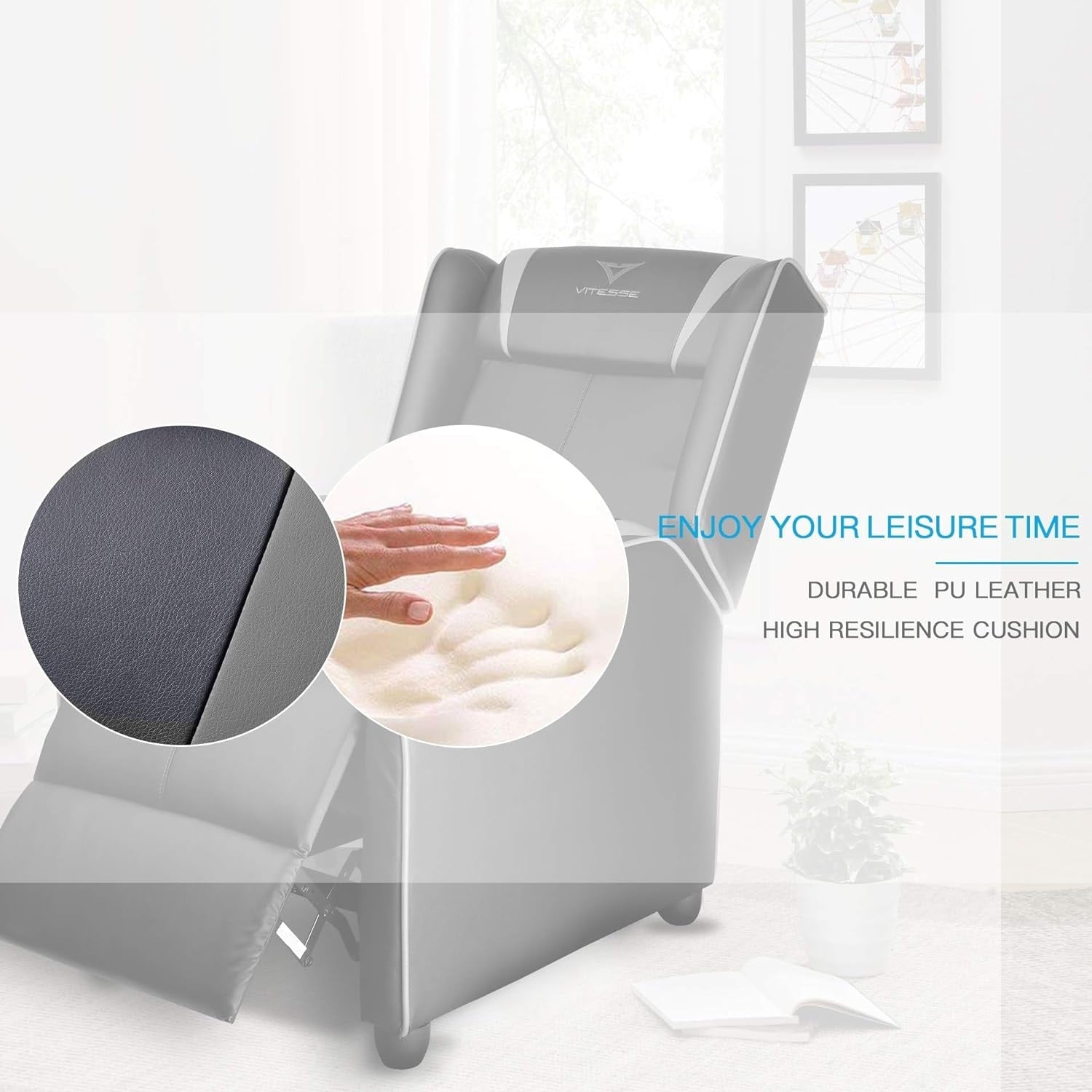 Fauteuil inclinable de jeu BOSSIN, style course, dossier haut, pour salon, cinéma