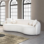 Canapé rembourré en tissu bouclé français du milieu du siècle Baker, couleur crème