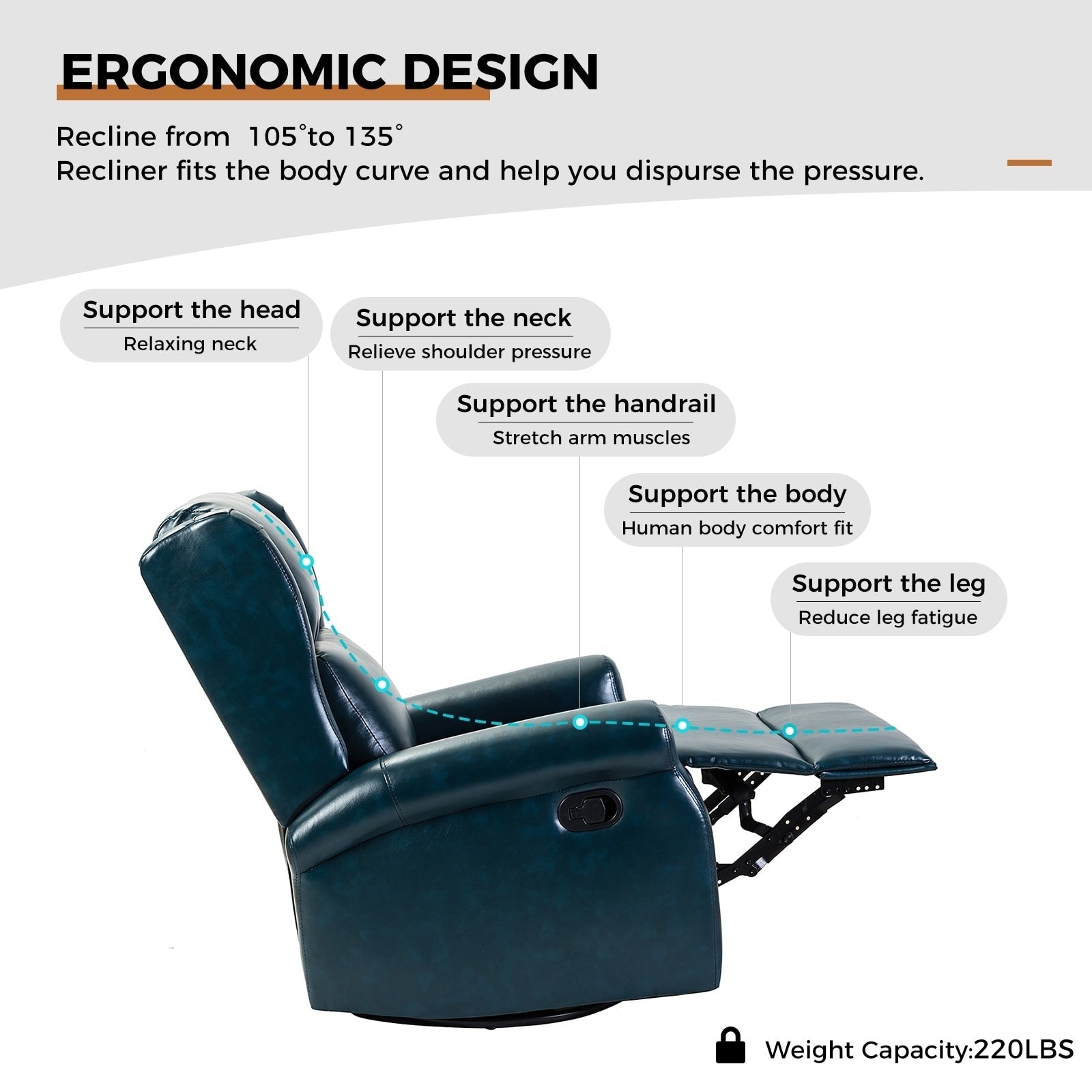 Chaise pivotante contemporaine pour chambre d'enfant Baksoho en similicuir avec base en métal par HULALA HOME