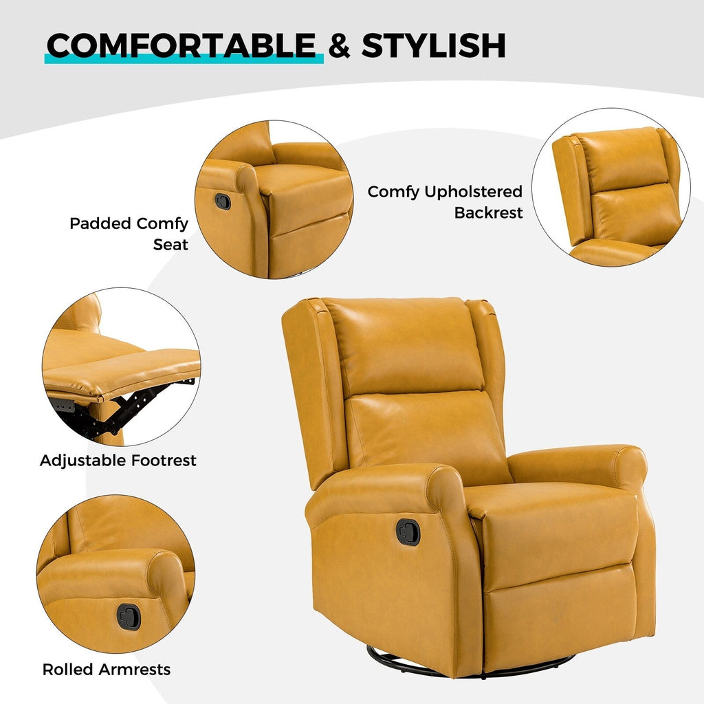 Chaise pivotante contemporaine pour chambre d'enfant Baksoho en similicuir avec base en métal par HULALA HOME