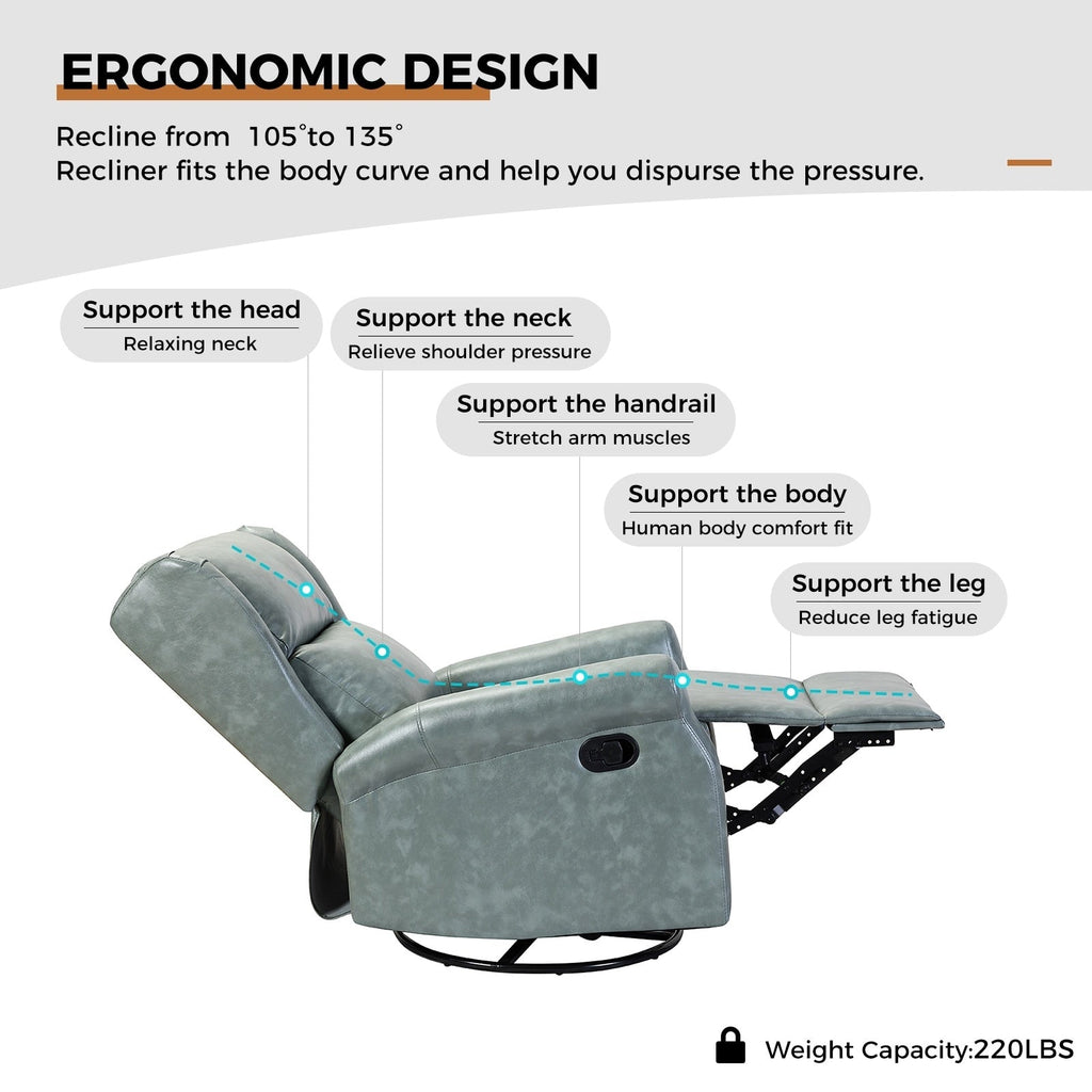 Chaise pivotante contemporaine pour chambre d'enfant Baksoho en similicuir avec base en métal par HULALA HOME