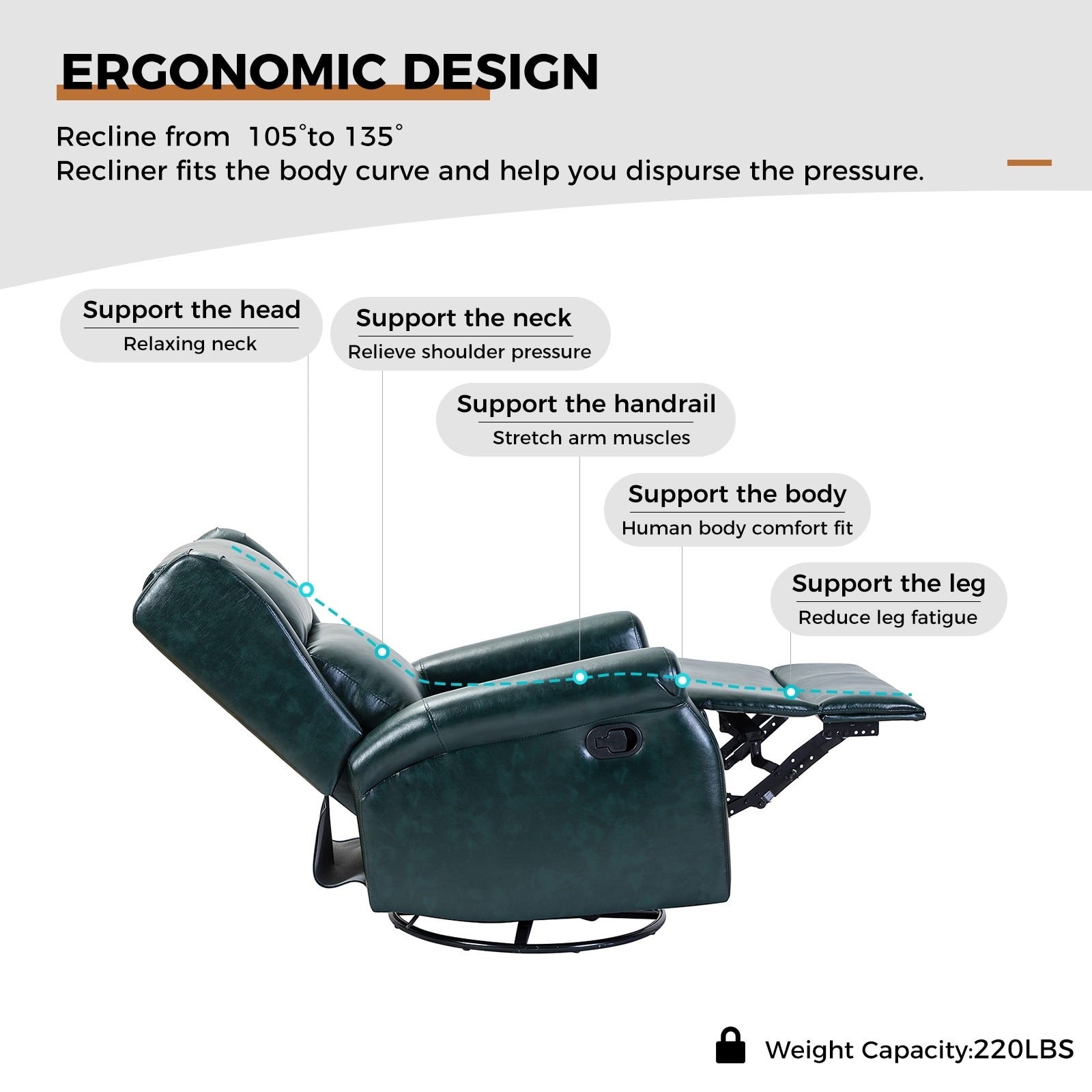 Chaise pivotante contemporaine pour chambre d'enfant Baksoho en similicuir avec base en métal par HULALA HOME