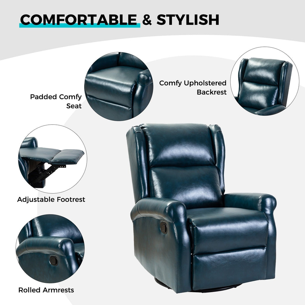 Chaise pivotante contemporaine pour chambre d'enfant Baksoho en similicuir avec base en métal par HULALA HOME