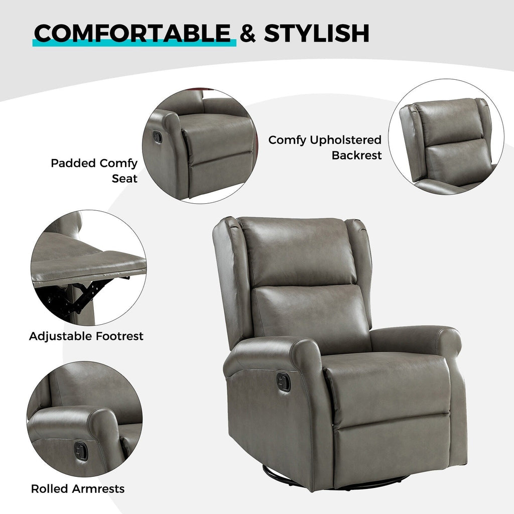 Chaise pivotante contemporaine pour chambre d'enfant Baksoho en similicuir avec base en métal par HULALA HOME