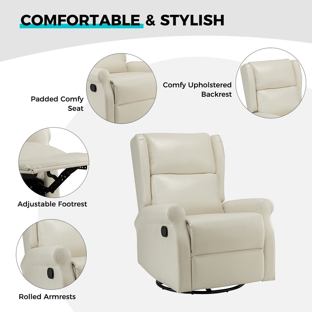 Chaise pivotante contemporaine pour chambre d'enfant Baksoho en similicuir avec base en métal par HULALA HOME