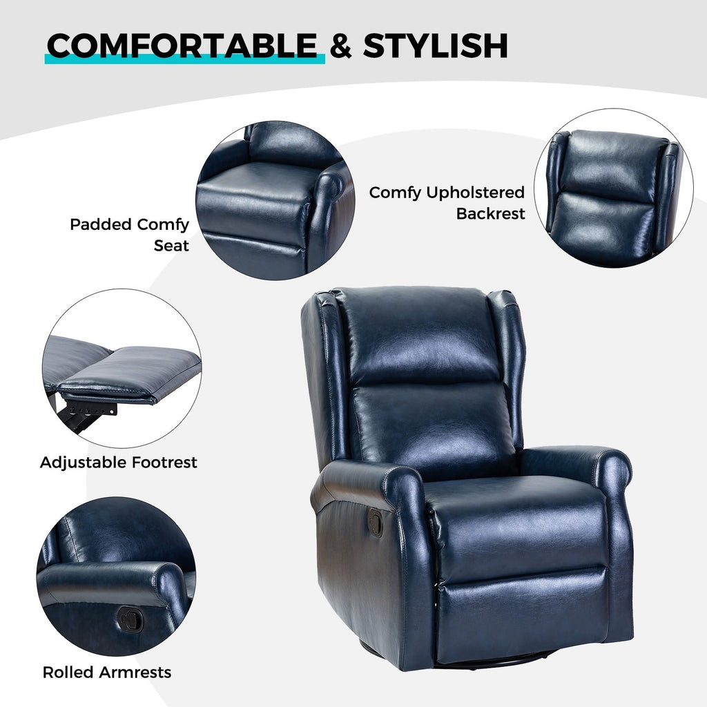 Chaise pivotante contemporaine pour chambre d'enfant Baksoho en similicuir avec base en métal par HULALA HOME