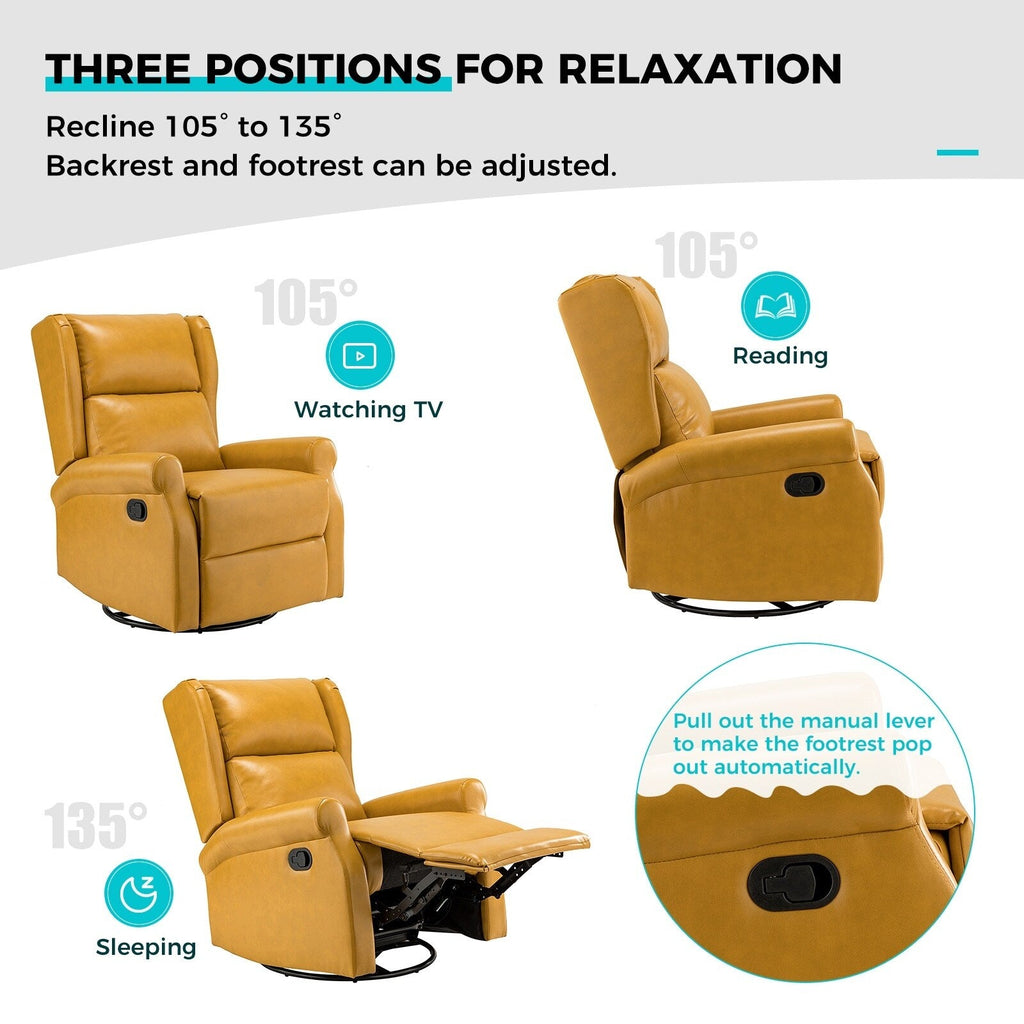 Chaise pivotante contemporaine pour chambre d'enfant Baksoho en similicuir avec base en métal par HULALA HOME