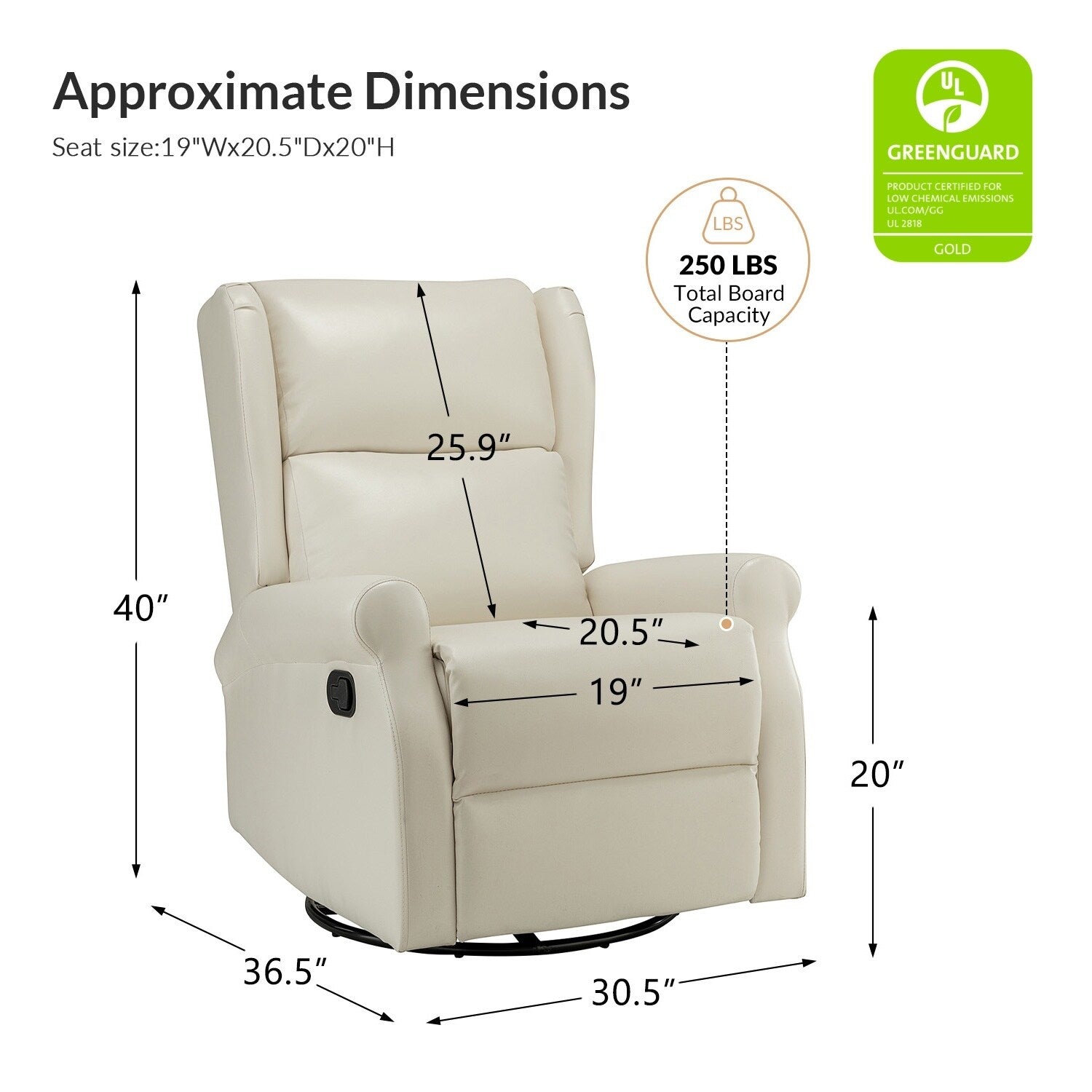 Chaise pivotante contemporaine pour chambre d'enfant Baksoho en similicuir avec base en métal par HULALA HOME