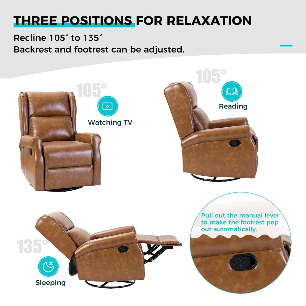 Chaise pivotante contemporaine pour chambre d'enfant Baksoho en similicuir avec base en métal par HULALA HOME