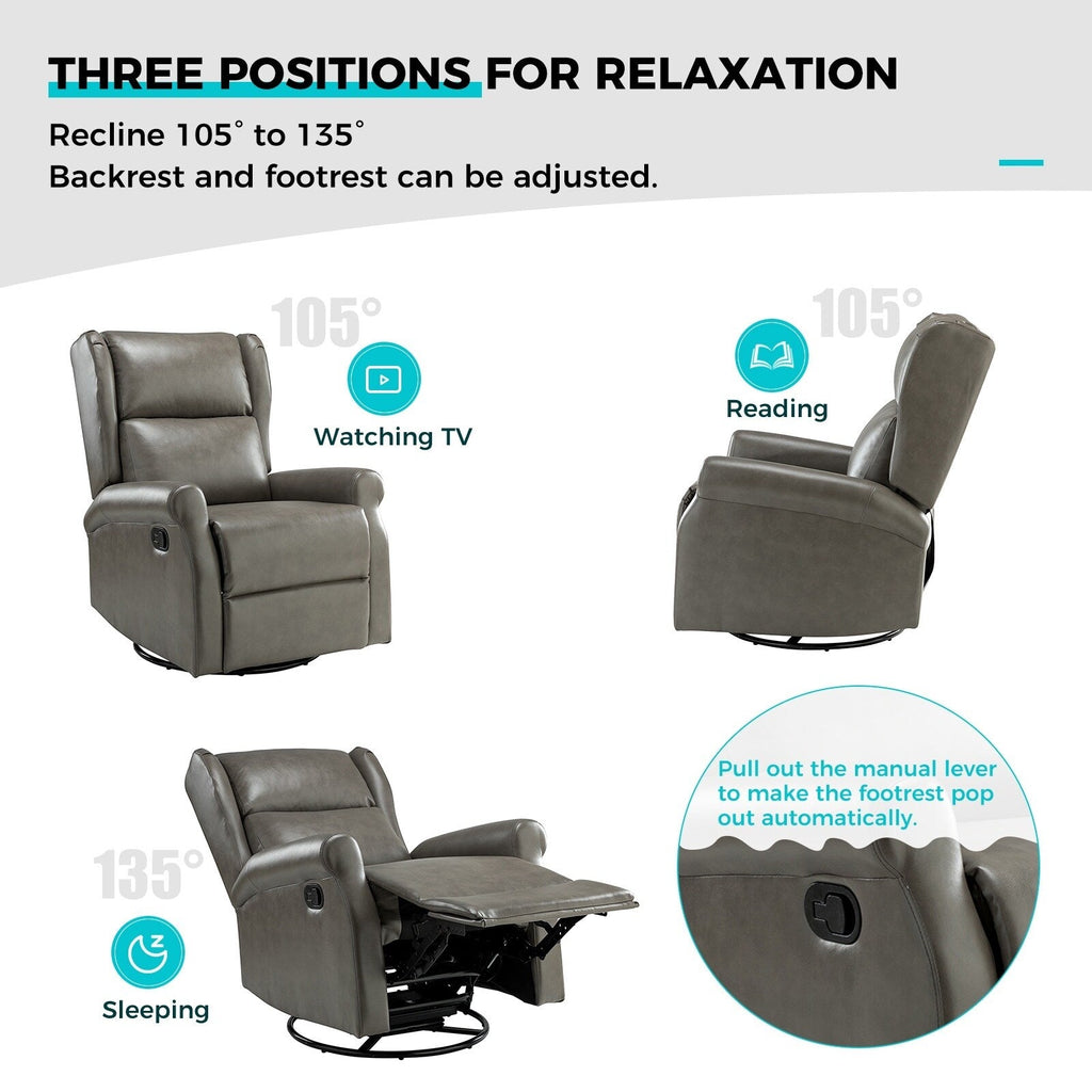 Chaise pivotante contemporaine pour chambre d'enfant Baksoho en similicuir avec base en métal par HULALA HOME