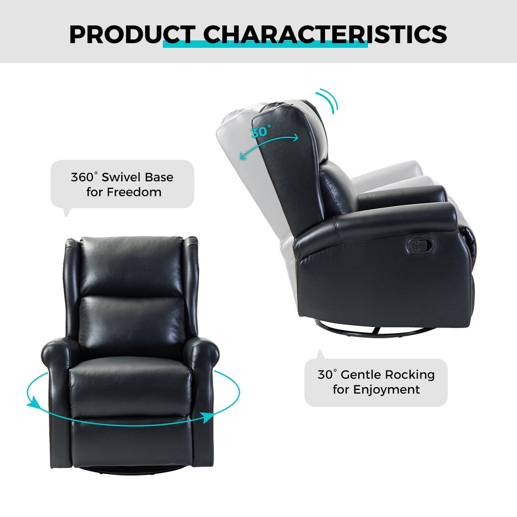 Chaise pivotante contemporaine pour chambre d'enfant Baksoho en similicuir avec base en métal par HULALA HOME