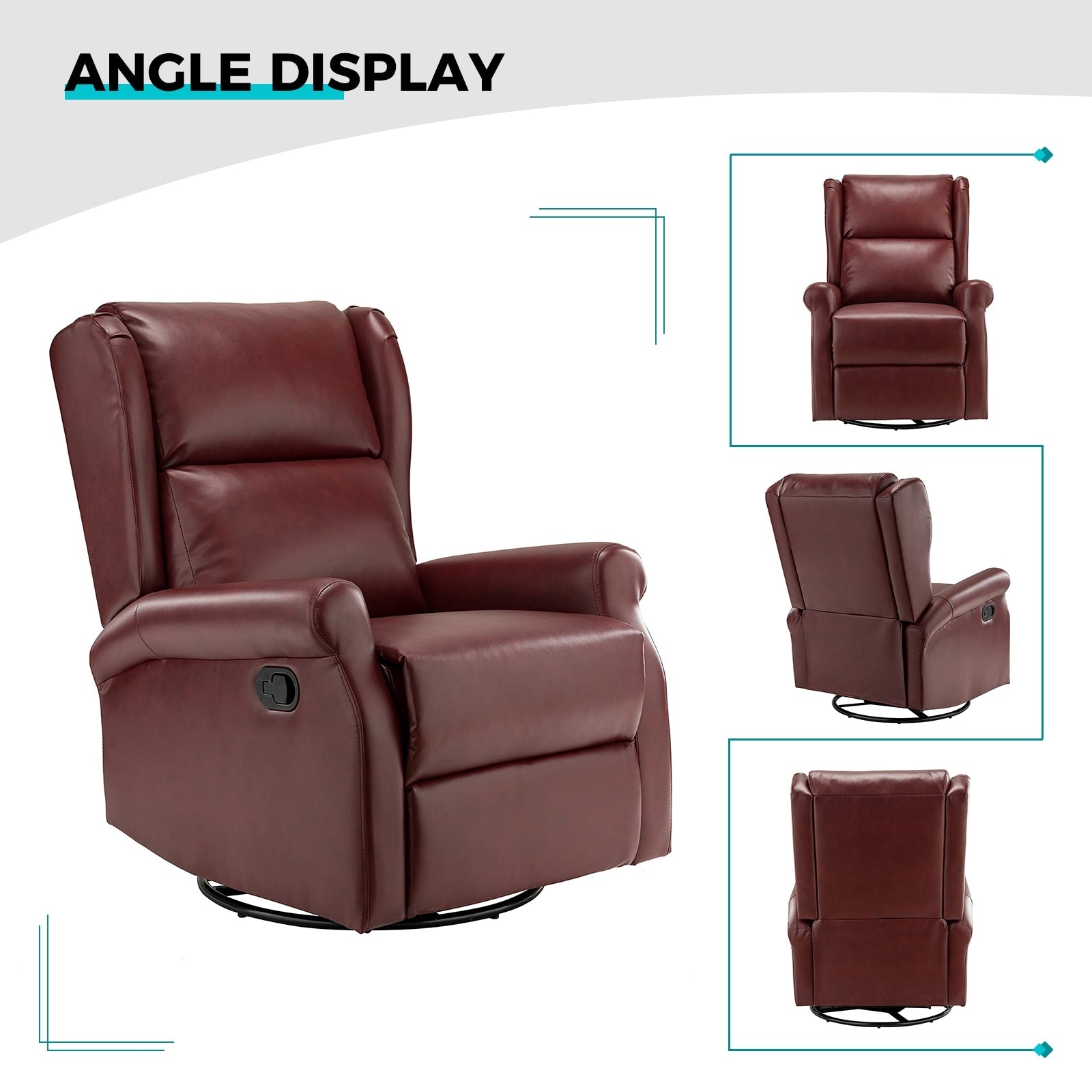 Chaise pivotante contemporaine pour chambre d'enfant Baksoho en similicuir avec base en métal par HULALA HOME