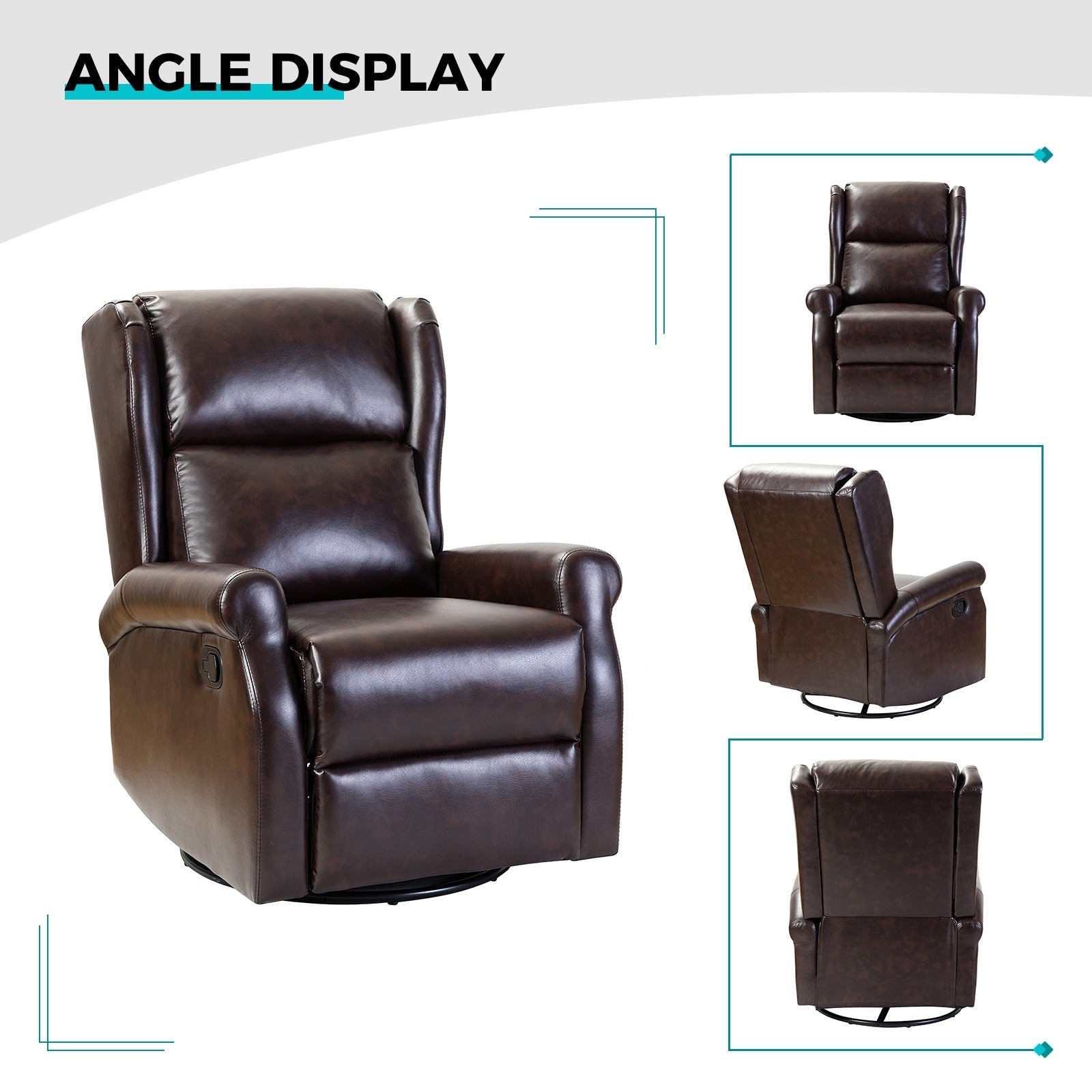 Chaise pivotante contemporaine pour chambre d'enfant Baksoho en similicuir avec base en métal par HULALA HOME