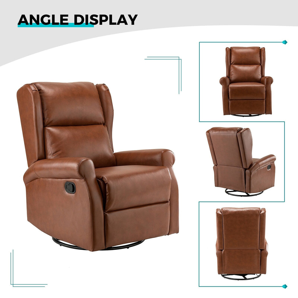 Chaise pivotante contemporaine pour chambre d'enfant Baksoho en similicuir avec base en métal par HULALA HOME