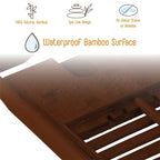 Plateau de baignoire en bambou réglable - Plateau de baignoire pliable en bois - Accessoires de bain