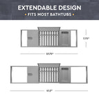 Plateau de baignoire en bambou réglable - Plateau de baignoire pliable en bois - Accessoires de bain