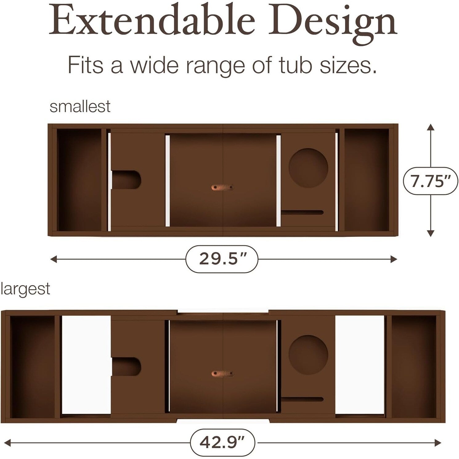 Plateau de baignoire en bambou extensible, support pour livres et tablettes, plateau de baignoire pliable