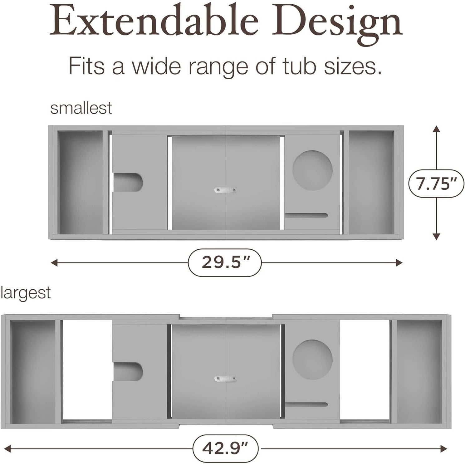 Plateau de baignoire en bambou extensible, support pour livres et tablettes, plateau de baignoire pliable