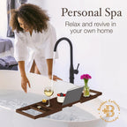 Plateau de baignoire en bambou extensible, support pour livres et tablettes, plateau de baignoire pliable