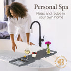 Plateau de baignoire en bambou extensible, support pour livres et tablettes, plateau de baignoire pliable